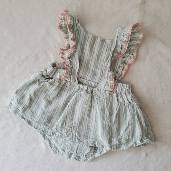 Carter's Linen Cotton Embroidered Romper Dress - Picture 8 of 13